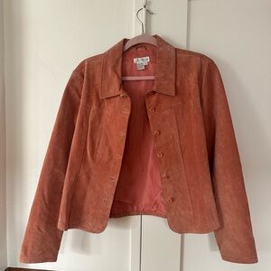 Vintage 1990s J.Marco Blush pink suede button up shacket/ jacket